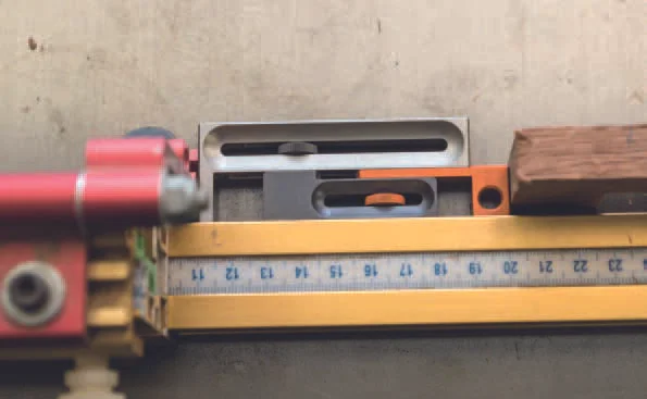 The kerf maker in action creating accurate slots