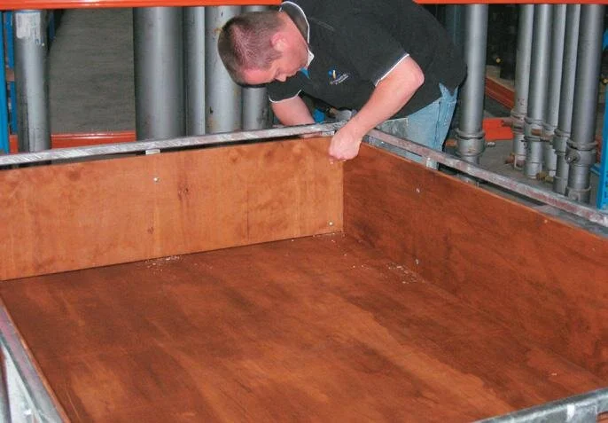 Fitting the pre-stained decking.