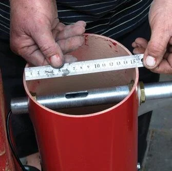 Checking internal diameter, keeping tube round...