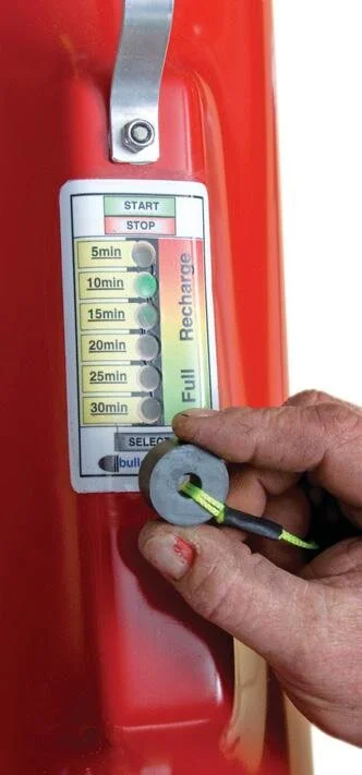 Magnet sets timer to ten-minute run