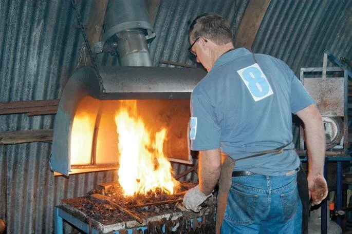 Forge heating the block.