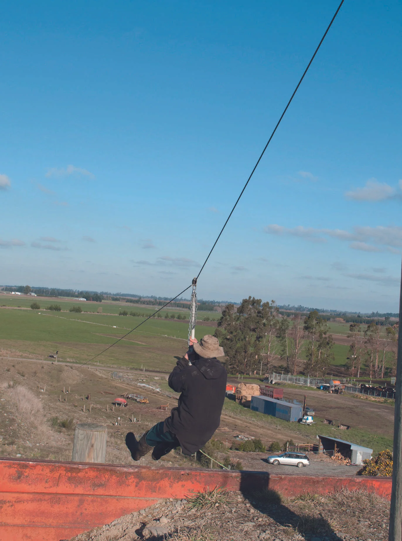 Harry Meijer and the flying fox. Up, up and away…