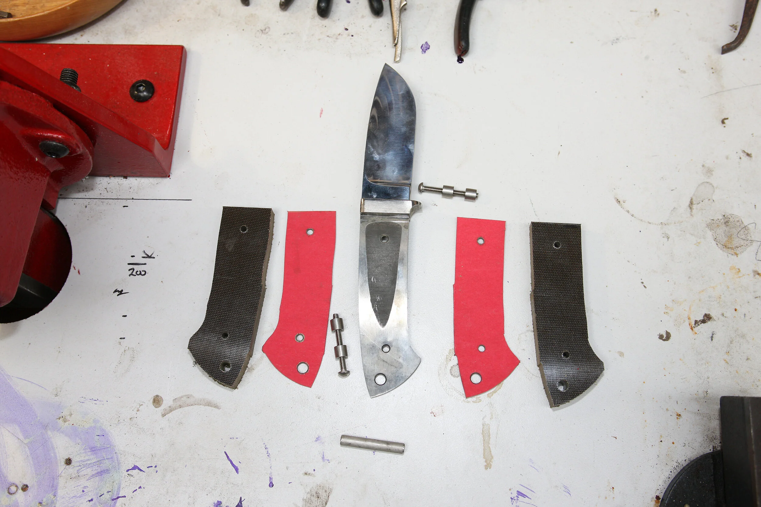 Micarta scales and liner for handle