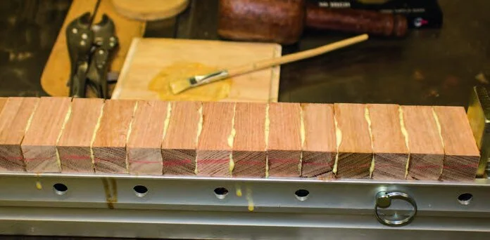 Glued row will be sanded down