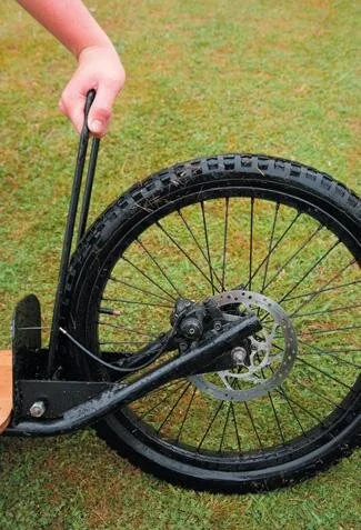 Braking system pulls on wire