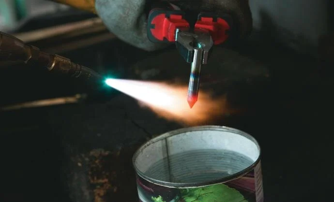 Heat and quench to harden silver steel