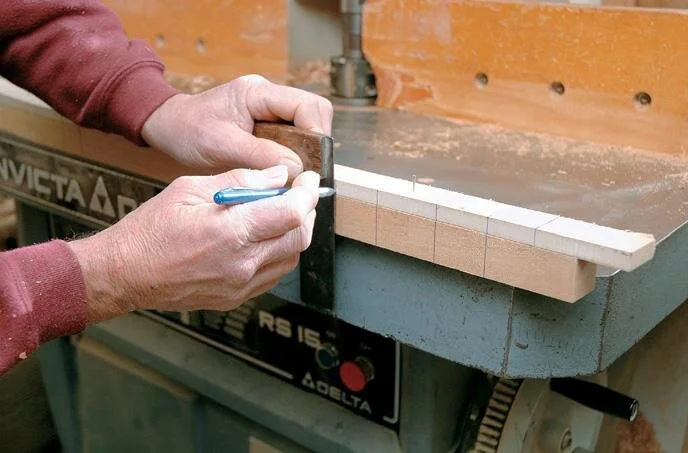 Marking the positions of the rails