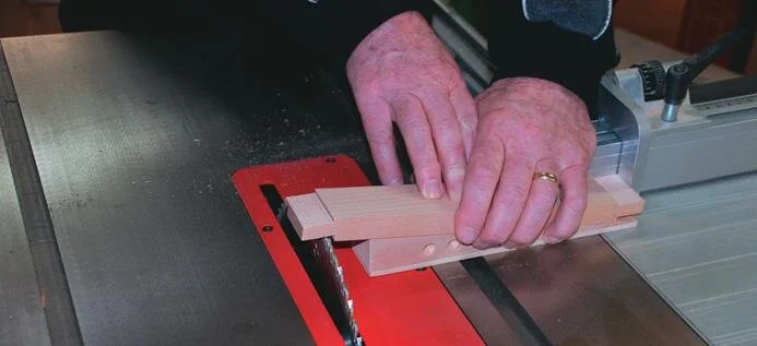 Cutting angle tenons on the chair sides