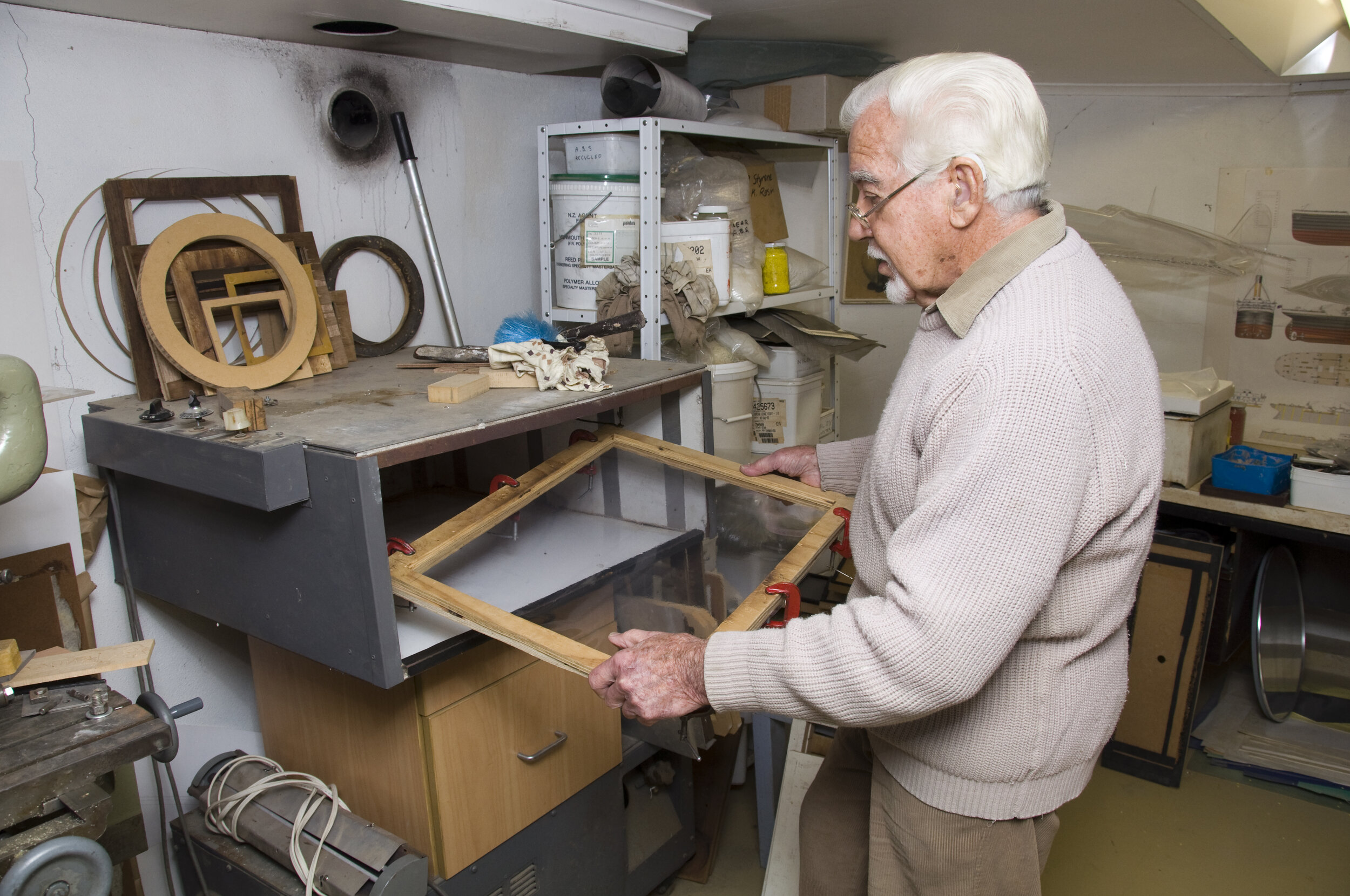 Frame placed in oven