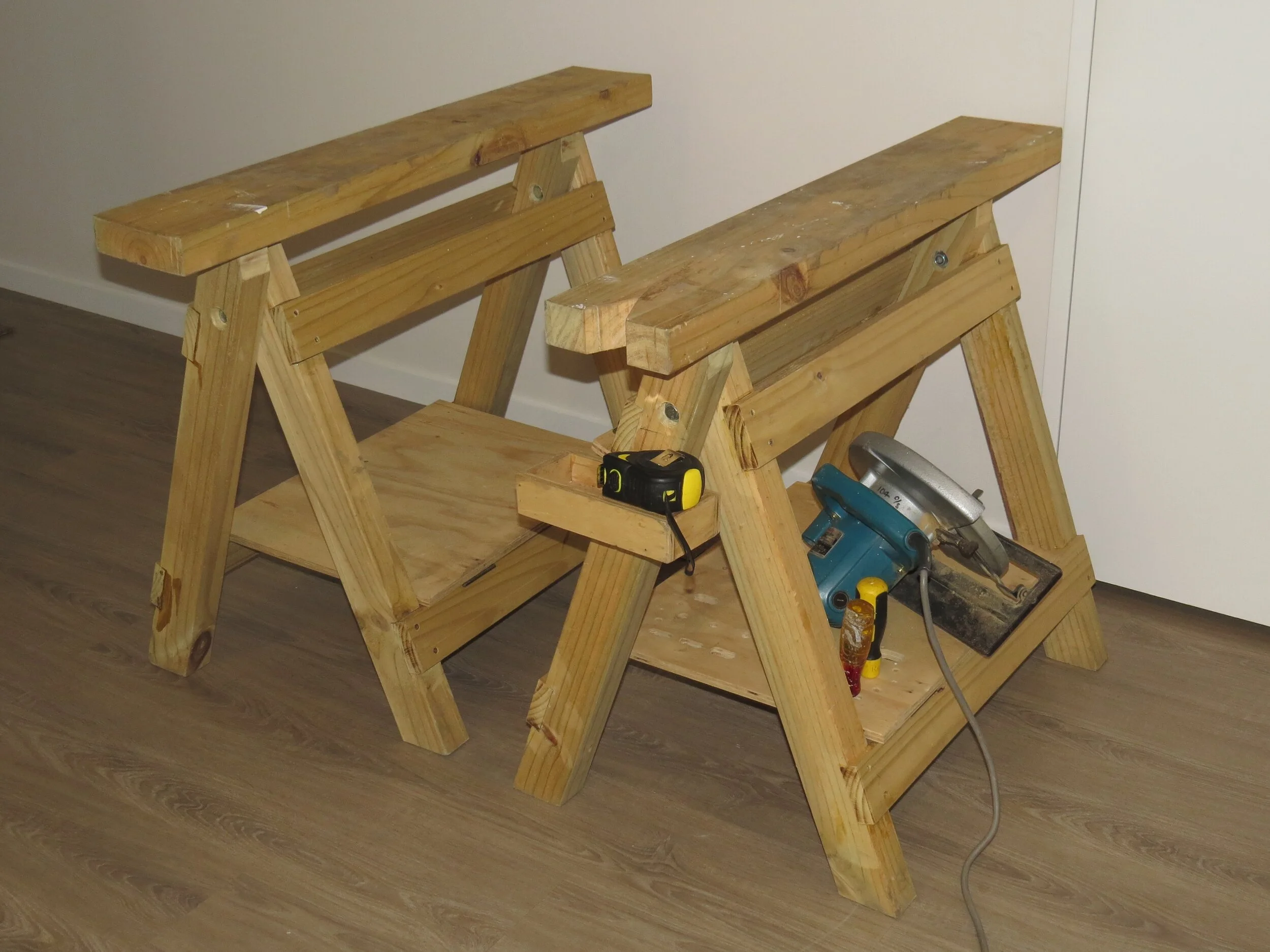 Folding wooden sawhorse plans from The Shed Issue 93