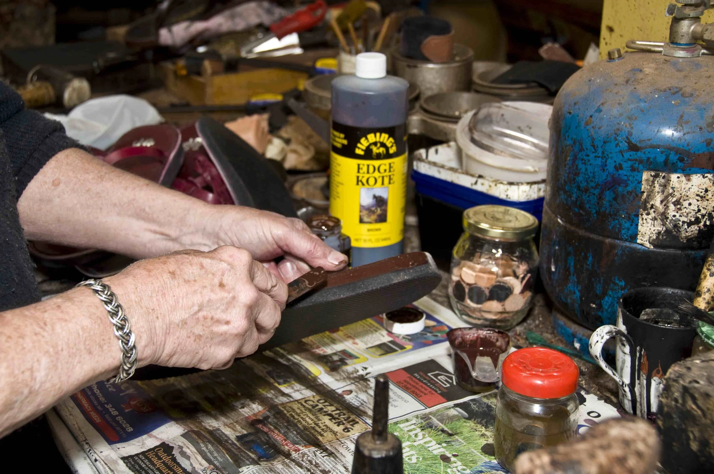 Applying edge coat to protect the finished edges