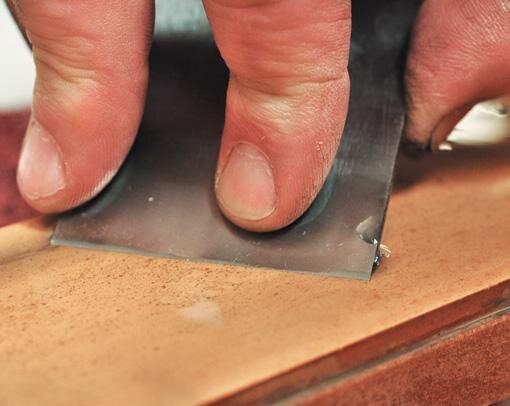 Honing the micro-bevel on the fine stone