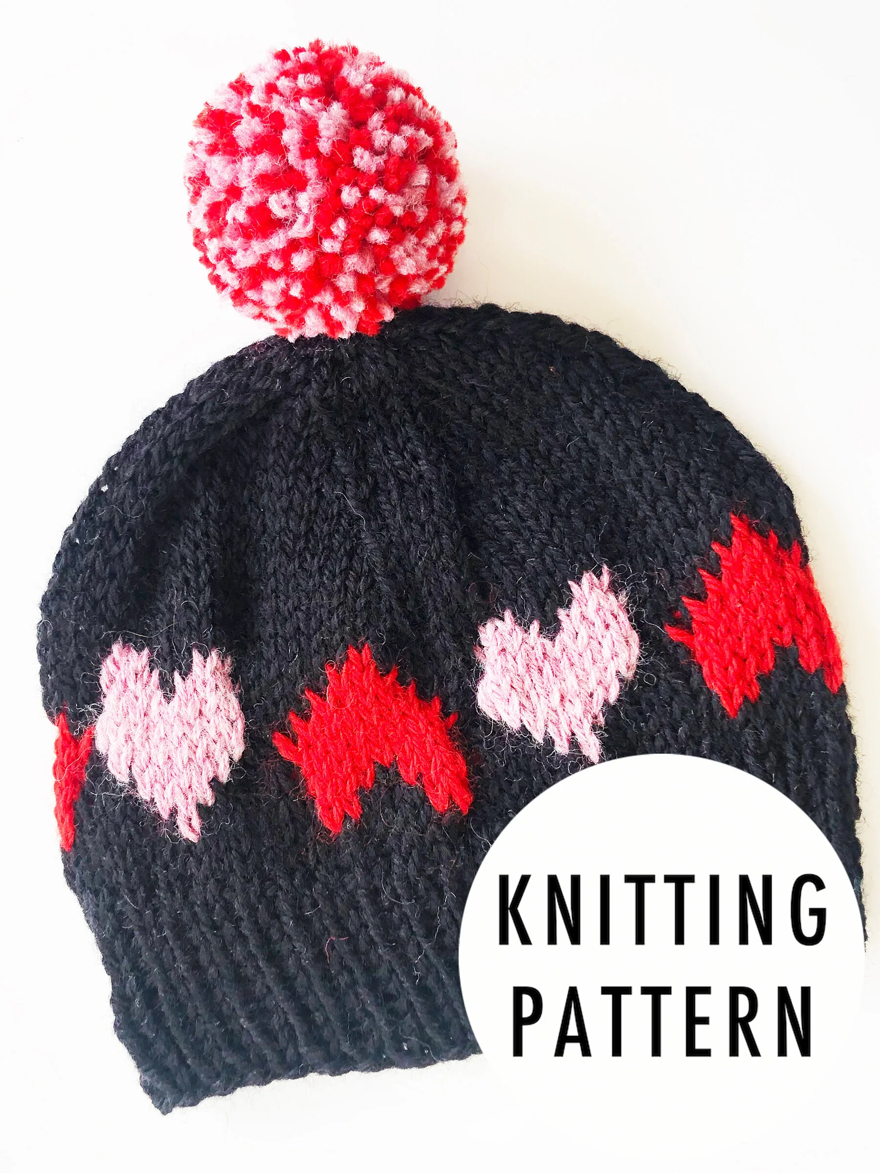 Knitting Pattern: Rolling Hearts Hat