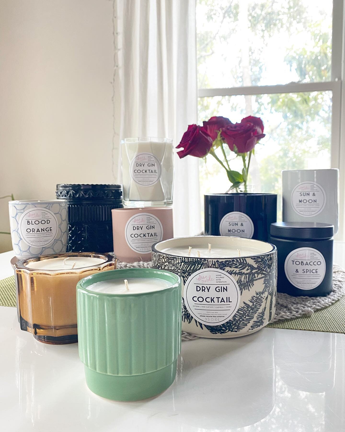 My next small batch candle drop is this coming Monday, April 3rd! All of these beauties in repurposed thrifted containers will be available, alongside new crock colors, travel size jars, and magical veladoras, in bestselling and amazing new scents ❤️