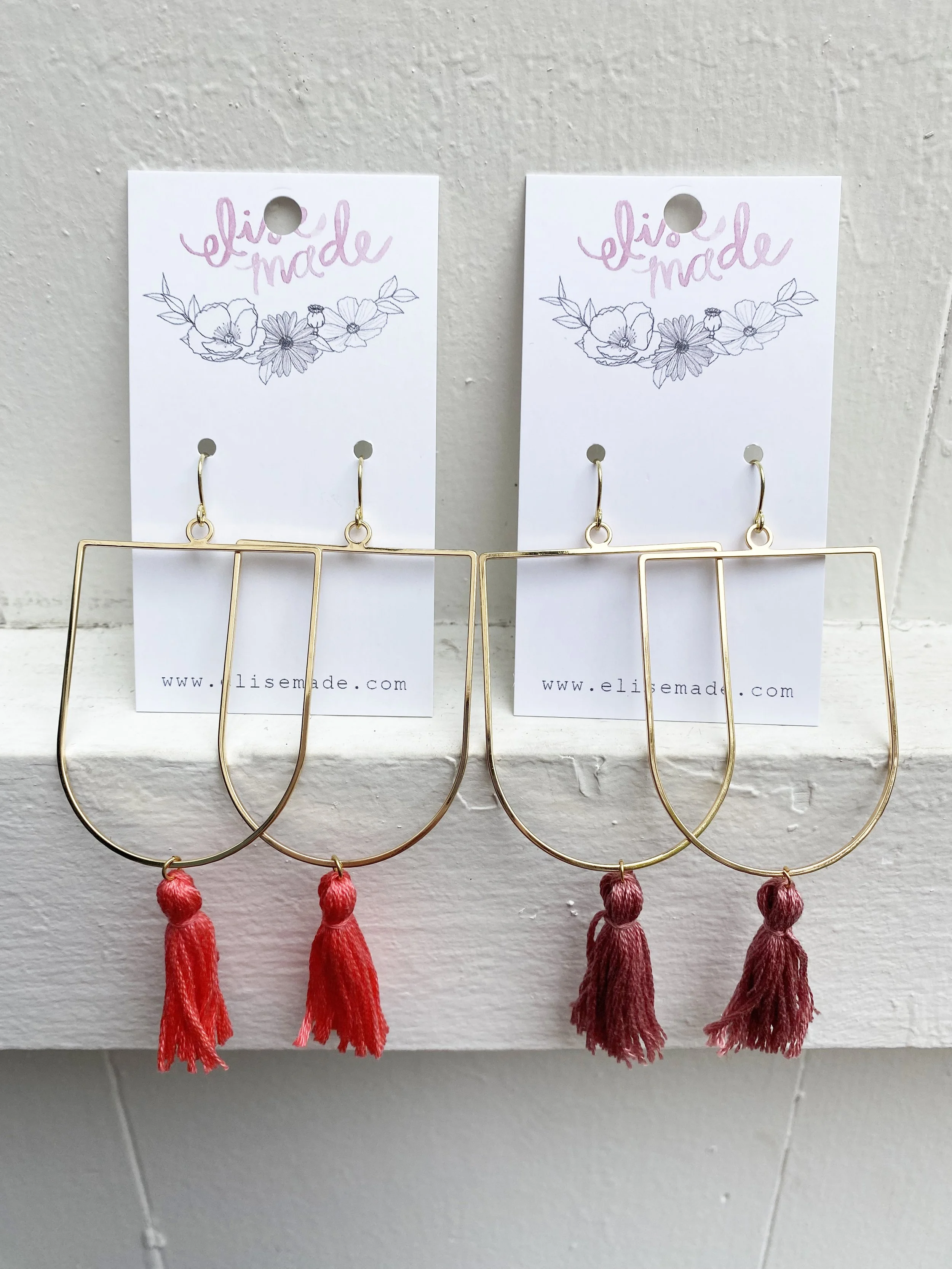 Statement Gold Arch Tassel Earrings