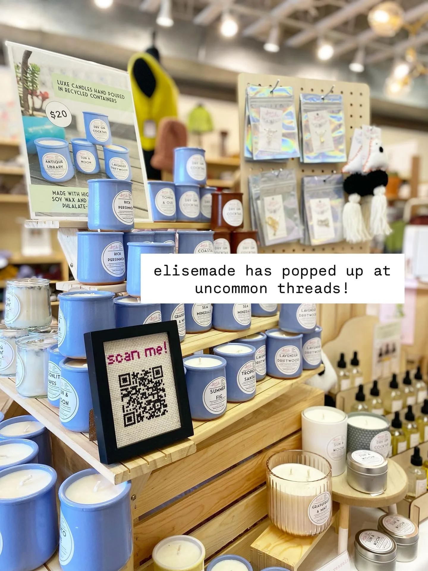 🚨attention south bay area friends! 
my little elisemade pop-up is all set up @uncommonthreadsyarn for a weekend of fun celebrating the shop&rsquo;s gorgeous new location on main street in downtown los altos! 

the official grand re-opening party kic