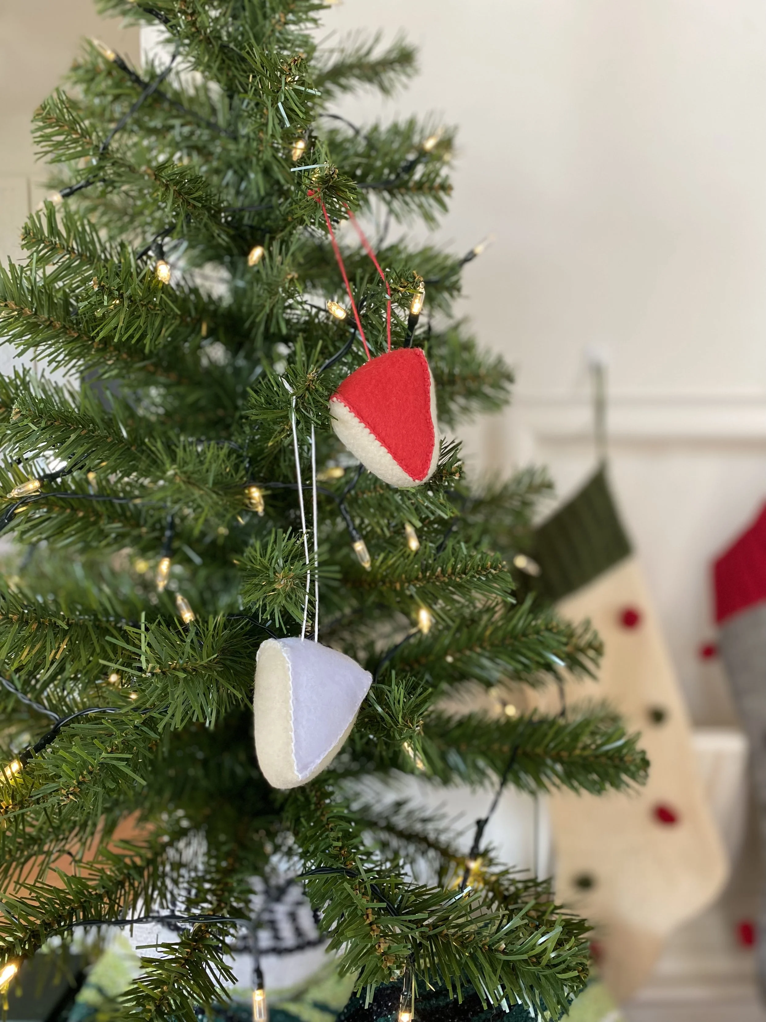 Cheese Wedge Felt Ornaments
