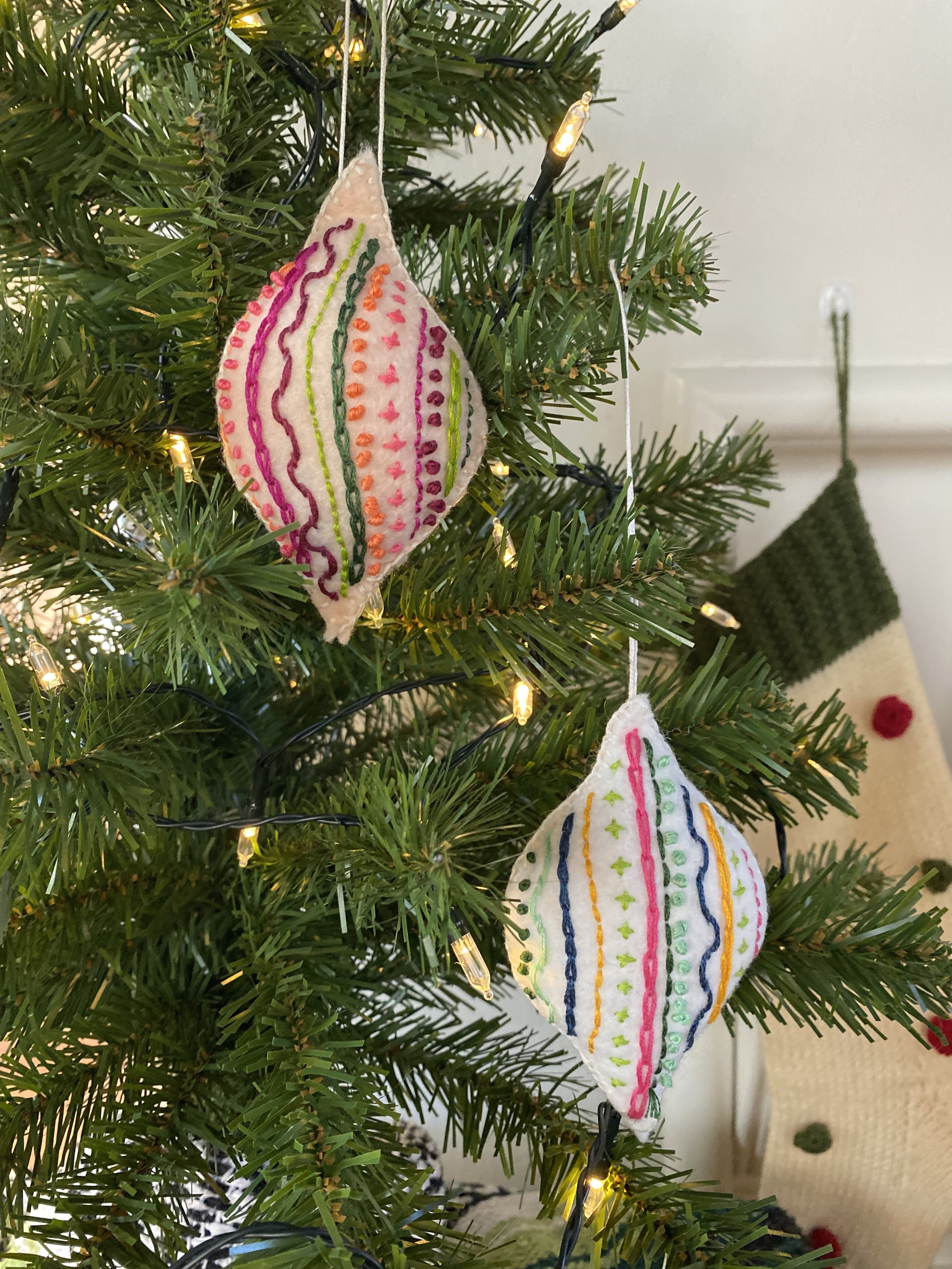 Bauble Embroidered Felt Ornaments