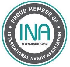 Proud member of the International Nanny Association badge for professional nanny agencies