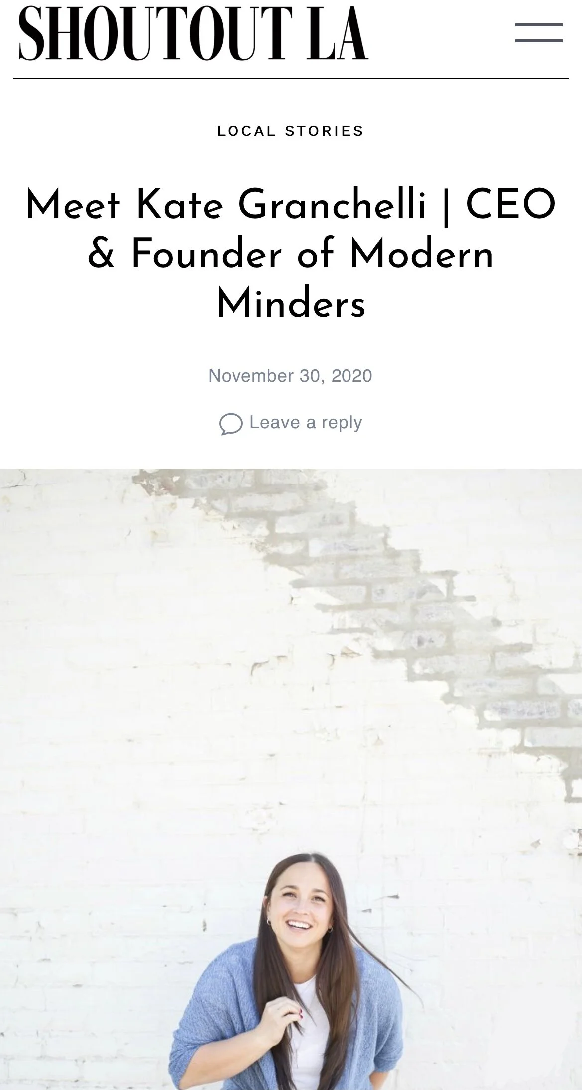 Founder of a professional nanny agency smiling in editorial feature portrait