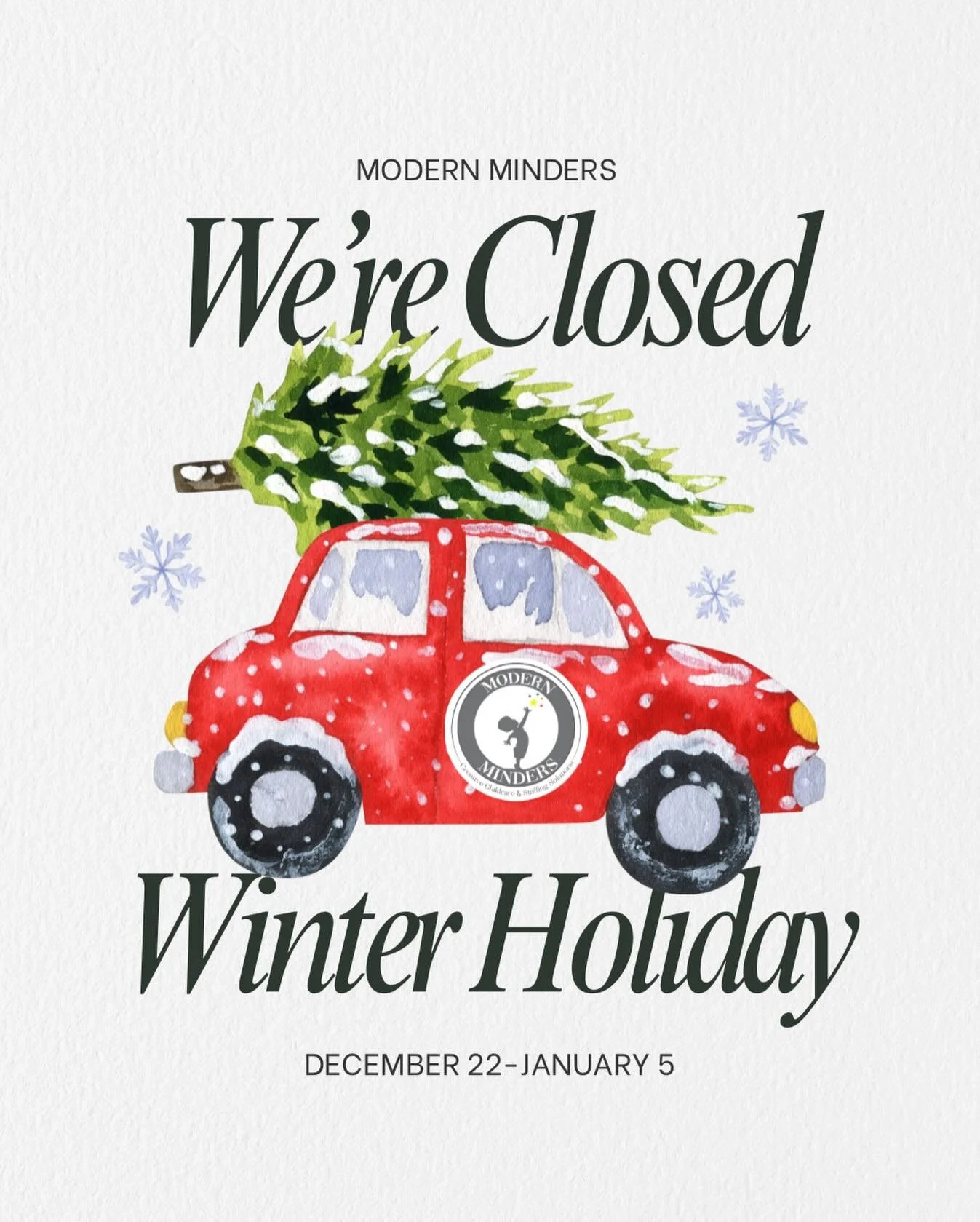 🎁 Wrapped Up for the Holidays 🎁

Modern Minders is officially out of office and soaking up the holiday sparkle!
We&rsquo;ll be closed until January 5, giving our team a chance to rest, reset, and dream up all the amazing things ahead. ❄️💫

While w