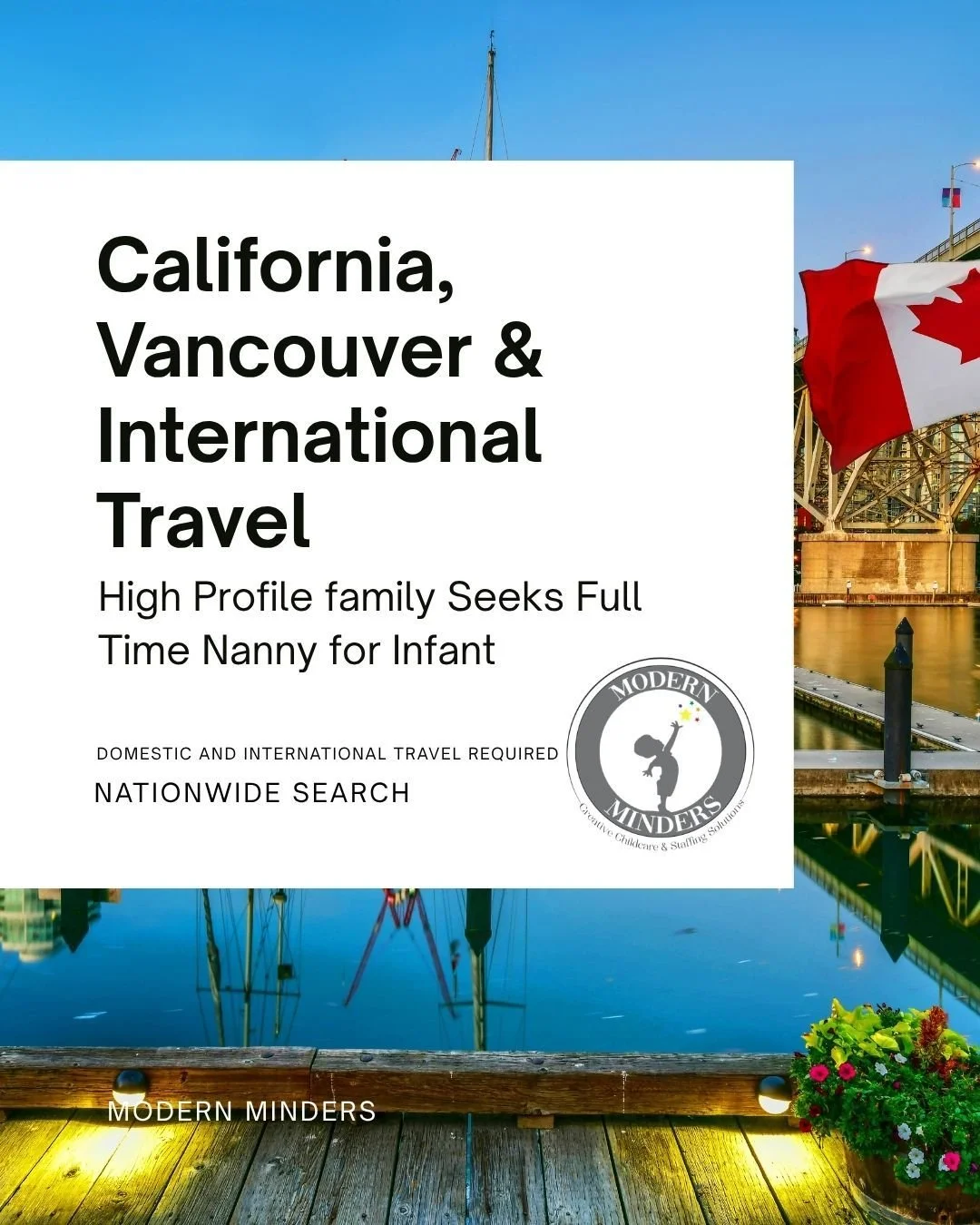 Some nanny positions are jobs. This one is an adventure. 🤍

We're searching for an exceptional professional travel nanny to join an incredible family as they embark on an exciting chapter spanning California, Vancouver, London, and international des