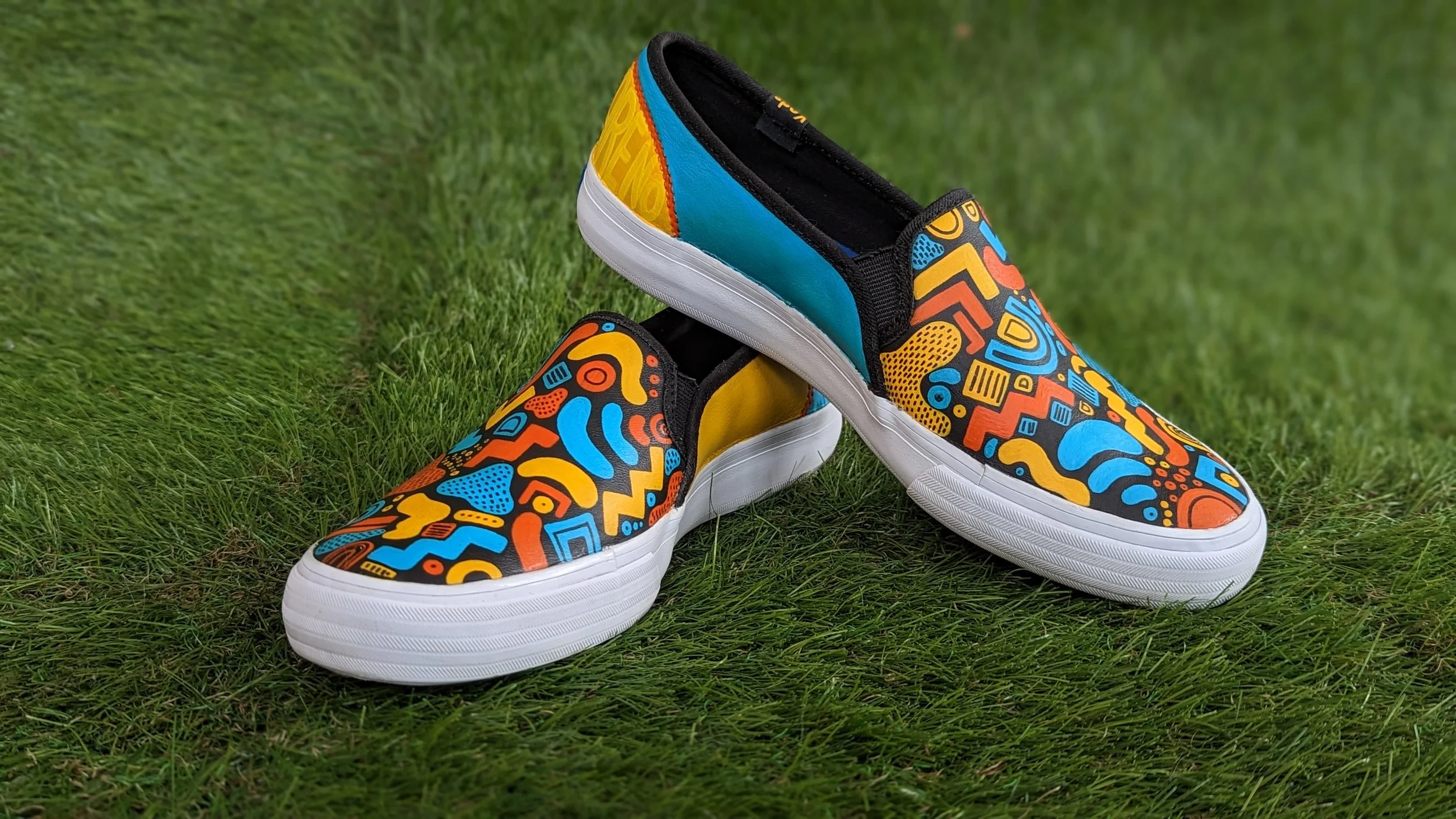  pattern: art school custom shoes: keds slip on 