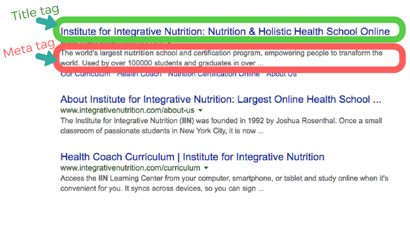 Meta Tag screen shot
