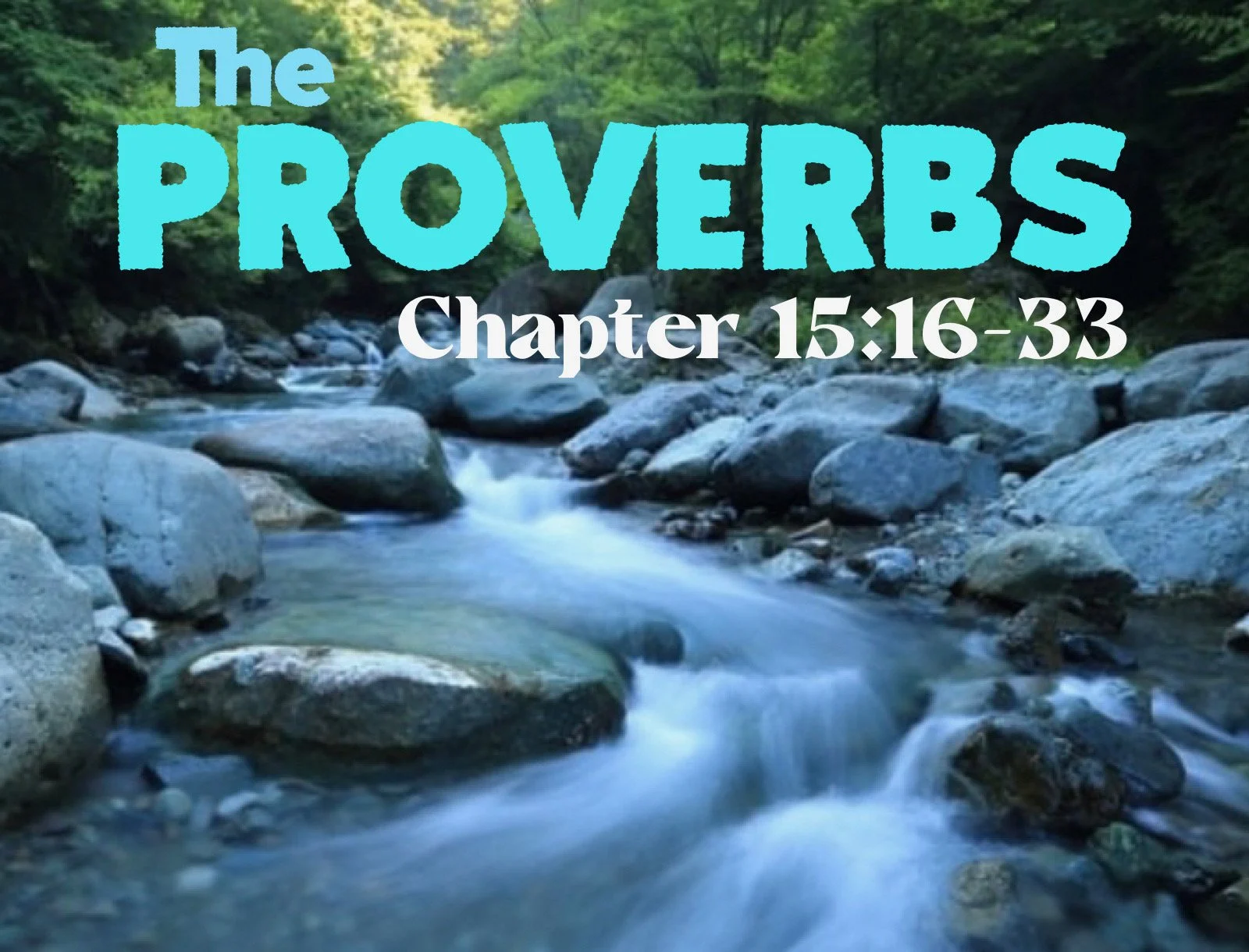 Wednesday Gathering, Proverbs 15: 16-33