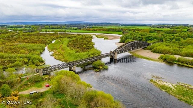 Spey Viaduct - Apart from a short closure for renovation work in 1928, the line to Garmouth remained in use until the Beeching cuts in 1963 when the coastal rail route was closed bringing yet another village era to an end. ⠀
⠀
#riverspey #speyviaduct