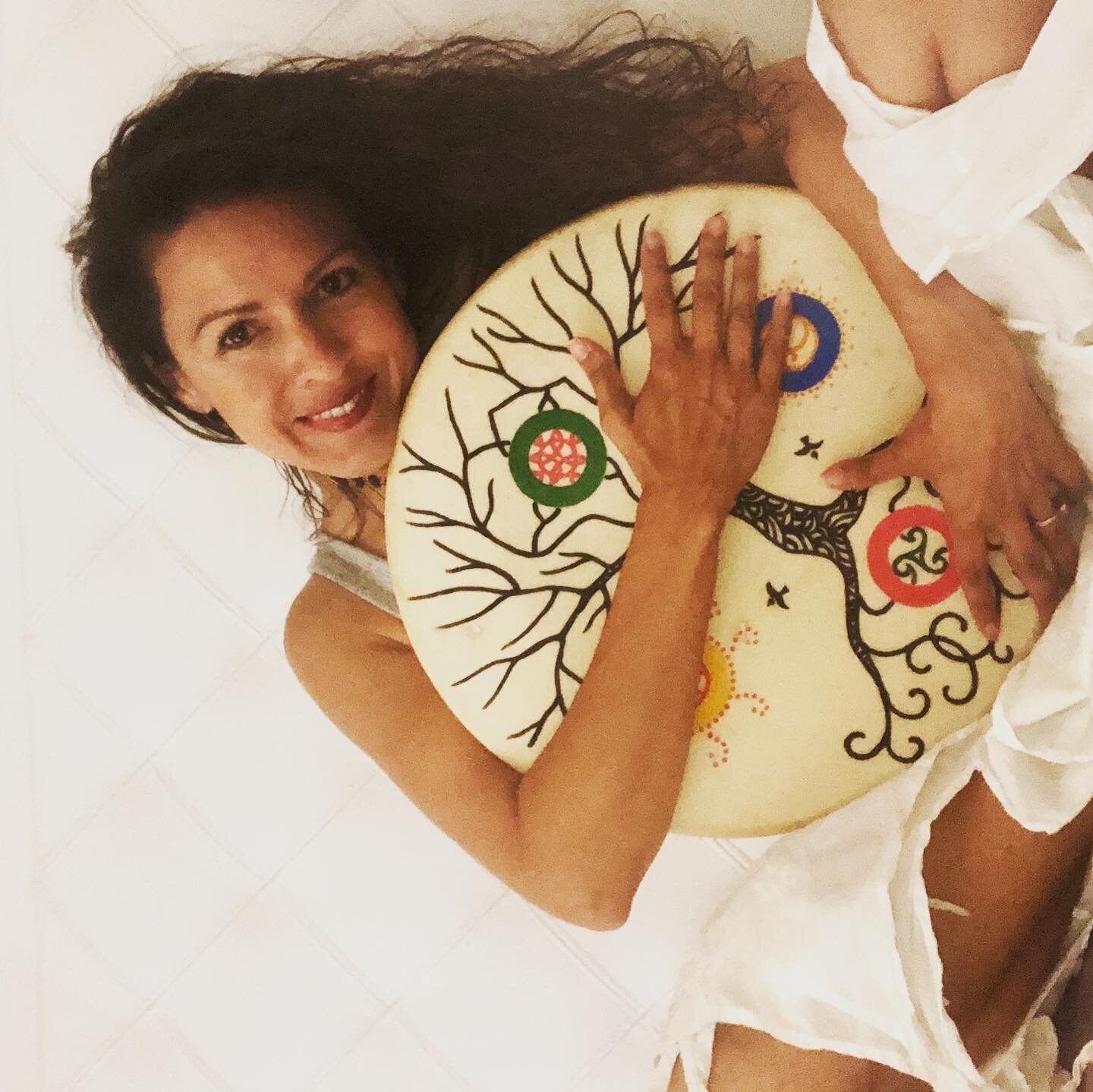 Connecting with my new instrument and Covid hobby 🤗. Did you know shamanic drumming can be highly therapeutic? Not just listening to it, but playing it is a great way to emotionally release, recharge, and above all a tool to go within and connect wi