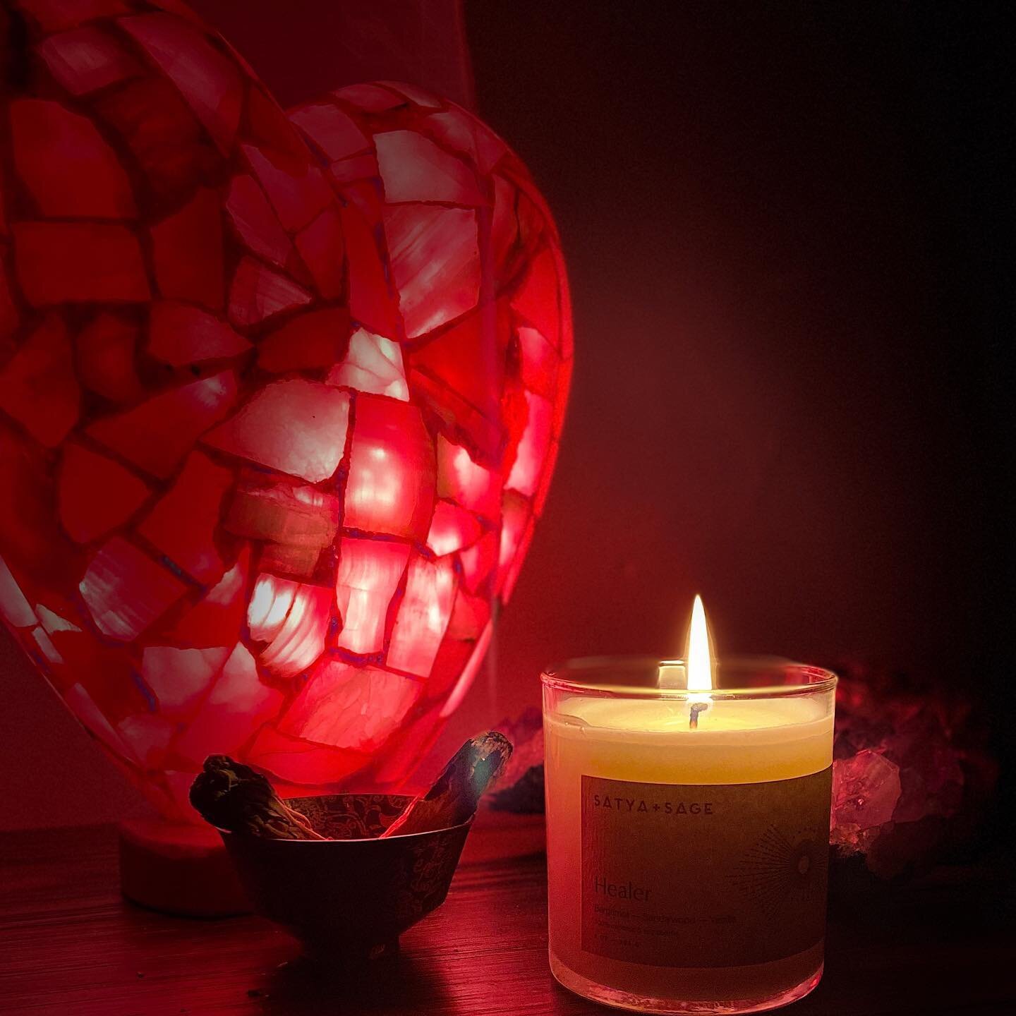The power of creating space for emotional alchemy- A healing candle, warm light, sage &amp; palo santo creates a beautiful instant shift to save me when life gets too busy for other wellness tools.  And do you know what the best part is of this heali