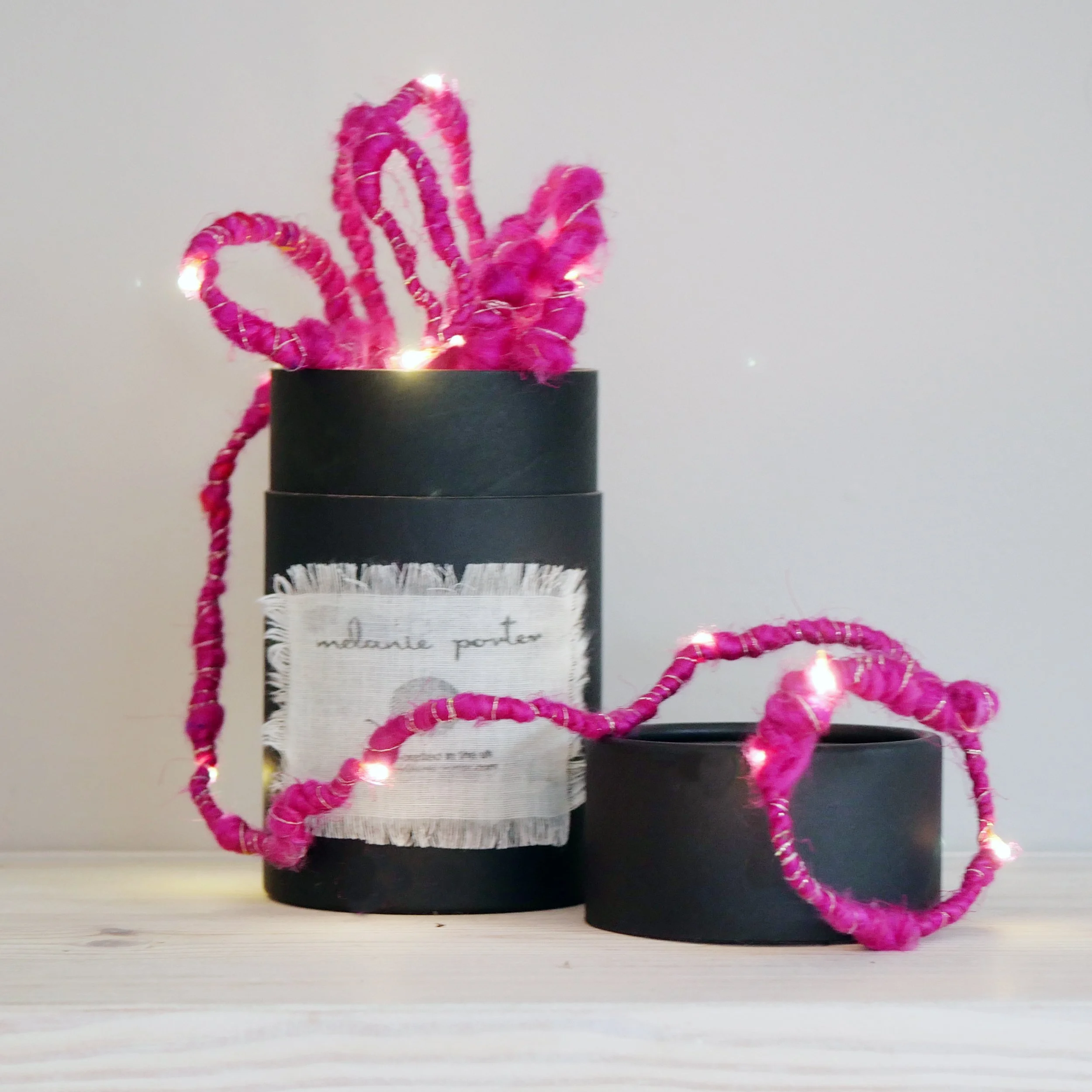 Limited Edition Valentine's Day Recycled Sari Silk Fairy Lights