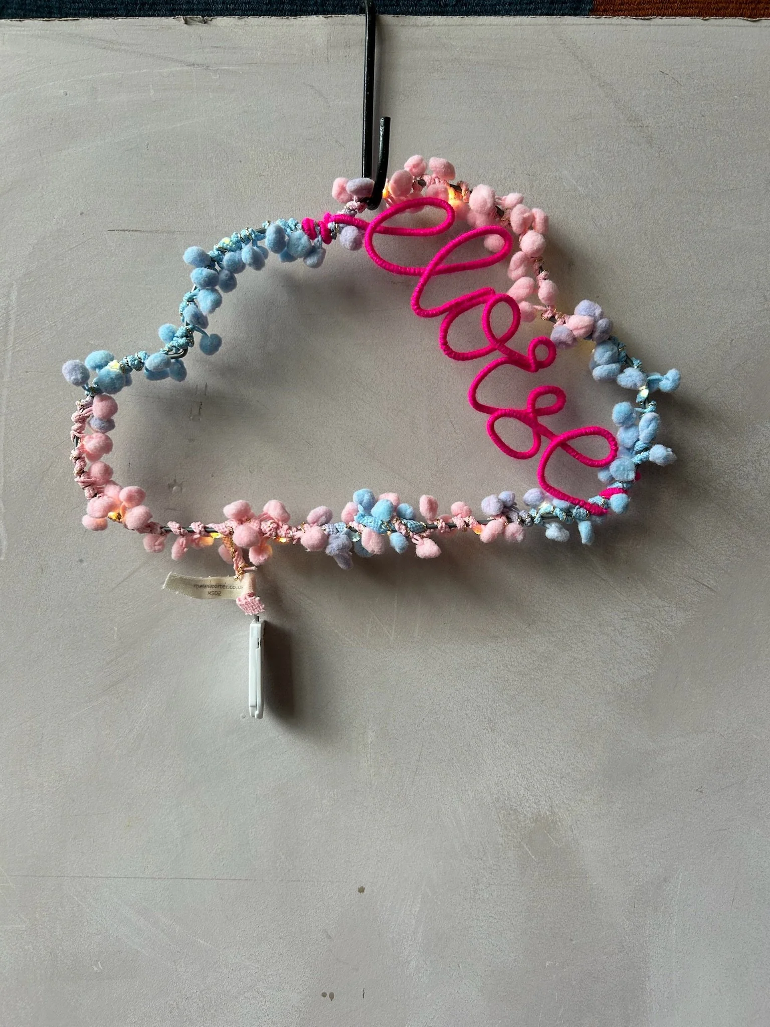 Personalised Pastel Rainbow Pom Pom Cloud Light - Eloise