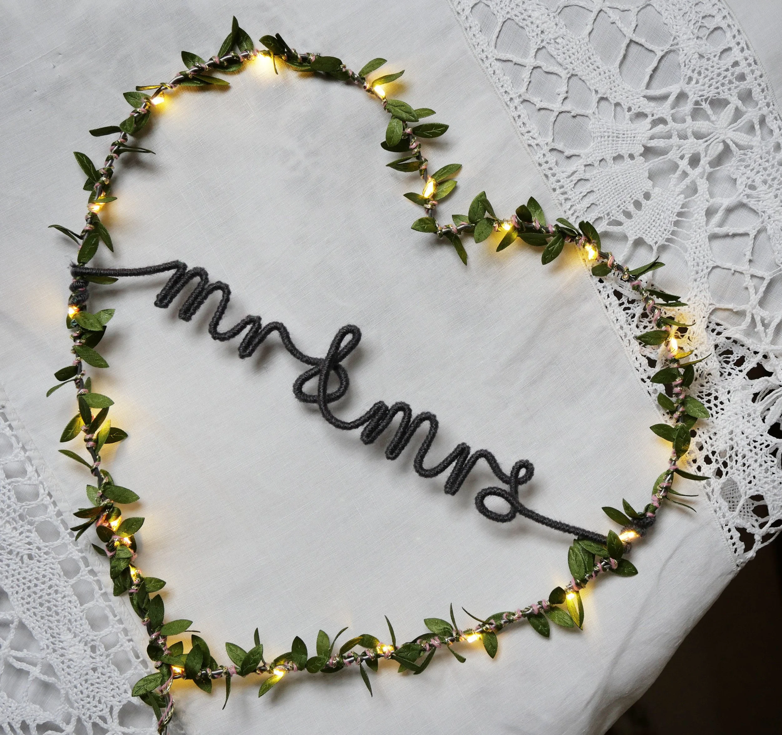Personalised Leaf Heart Light