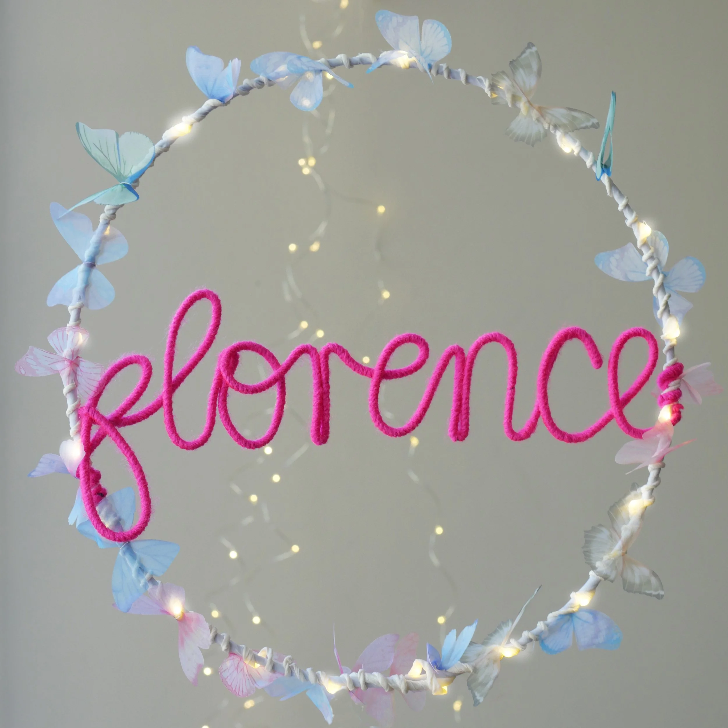 Personalised Butterfly Hoop Light