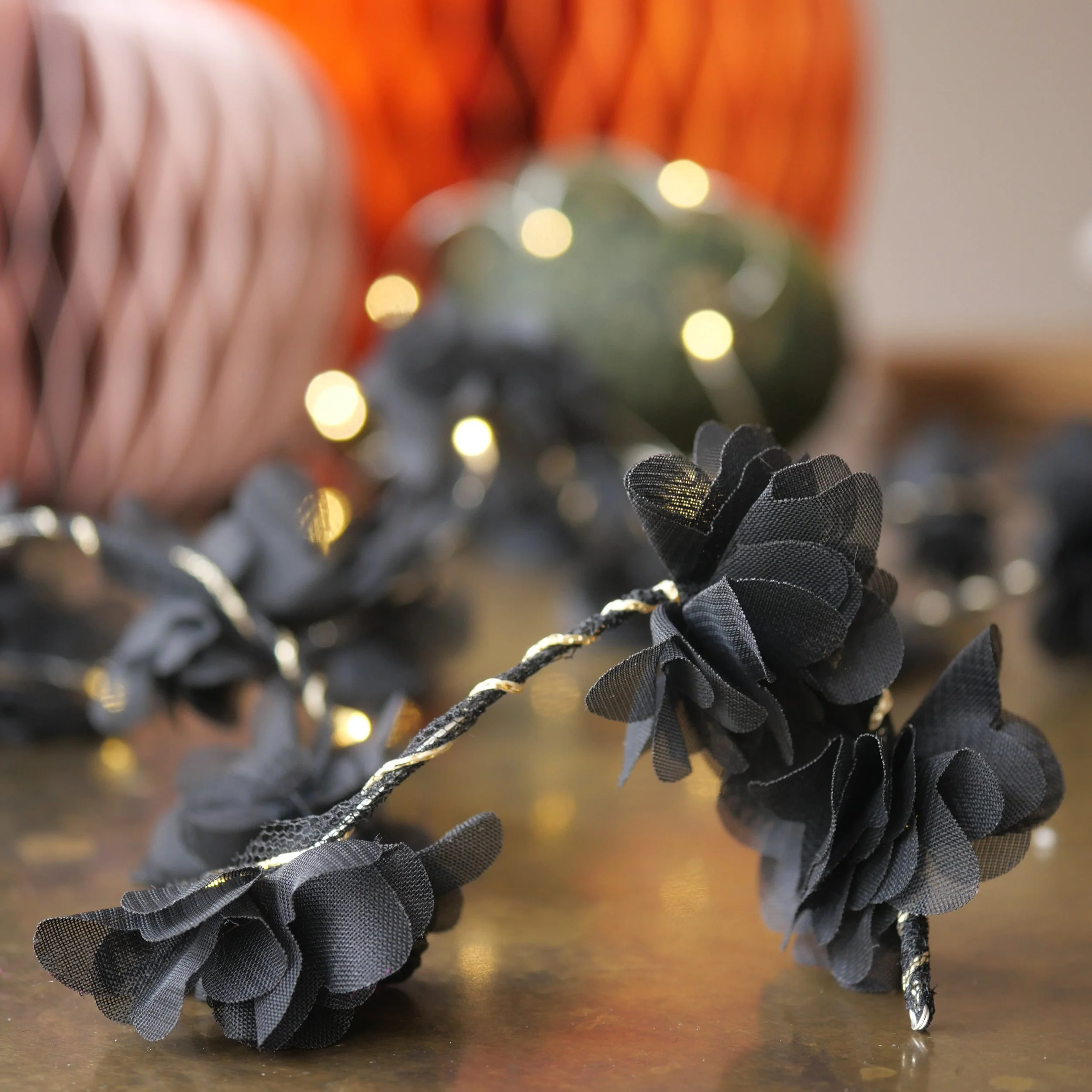 Black Flower Fairy Lights
