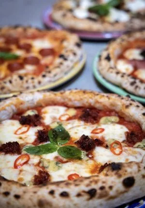 A selection of pizzas from Freddy's Italian restaurant Galway , including one with fresh chilli and local Galway basil.jpg
