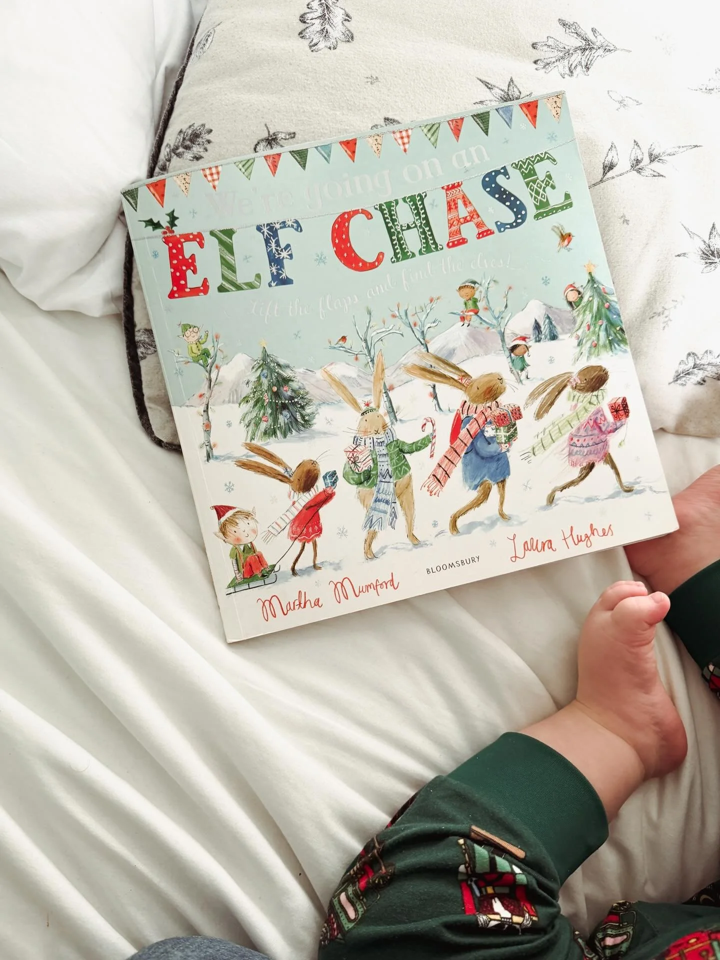 Some Christmas reads so far.
Advent day 1 was we&rsquo;re going on an elf chase. My daughter loves finding the elves under the lift the flaps.
While she&rsquo;s feeding, we read a longer story together and yesterday&rsquo;s was Paddington and the Chr