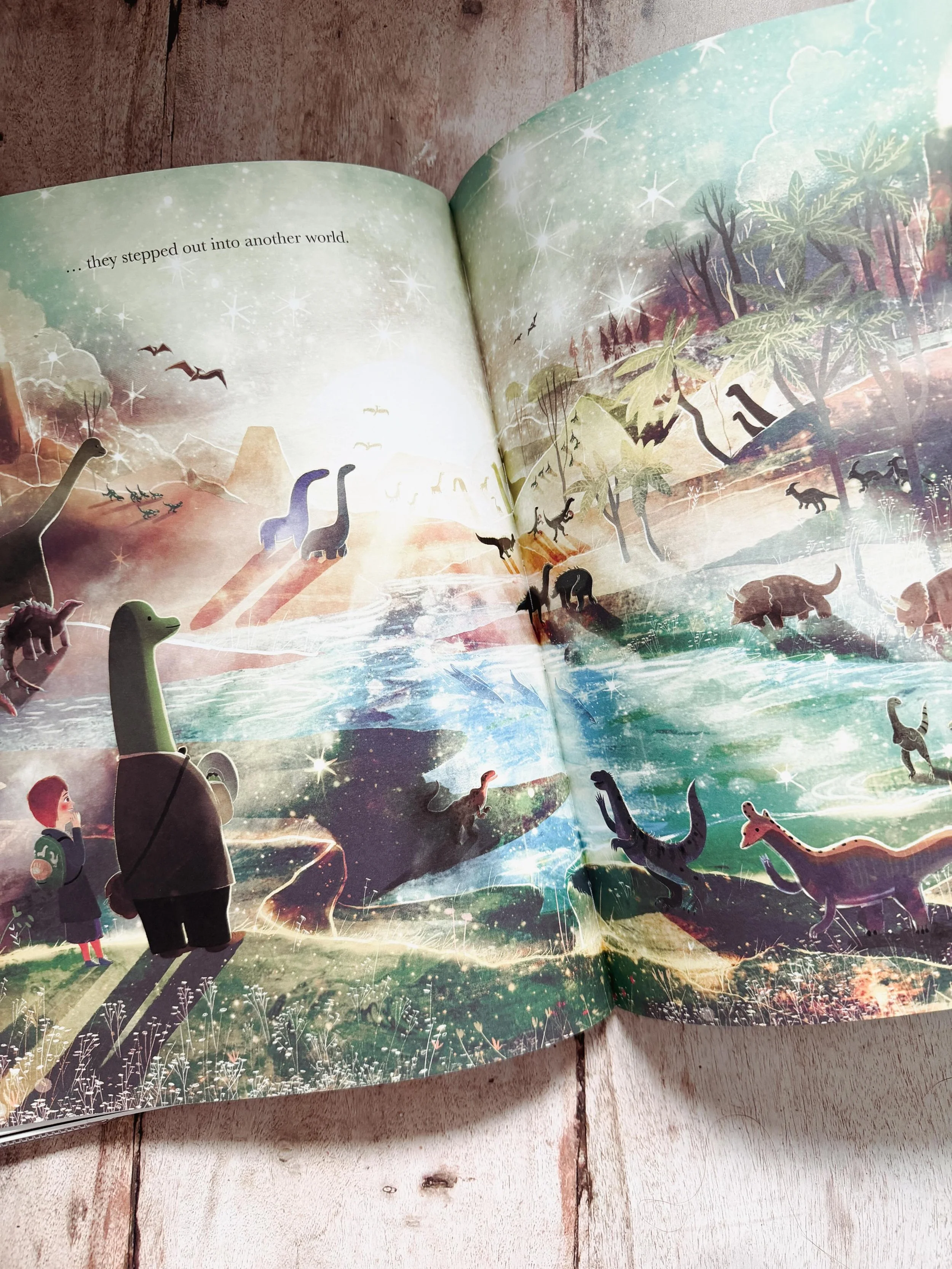 You know the illustrations are on point when you turn a page and your not quite 2 year old daughter whispers &ldquo;wow!&rdquo;
And so it was with The Dinosaur Next Door. A lovely story for dinosaur lovers. Liz sees that Mr Wilson who lives next door