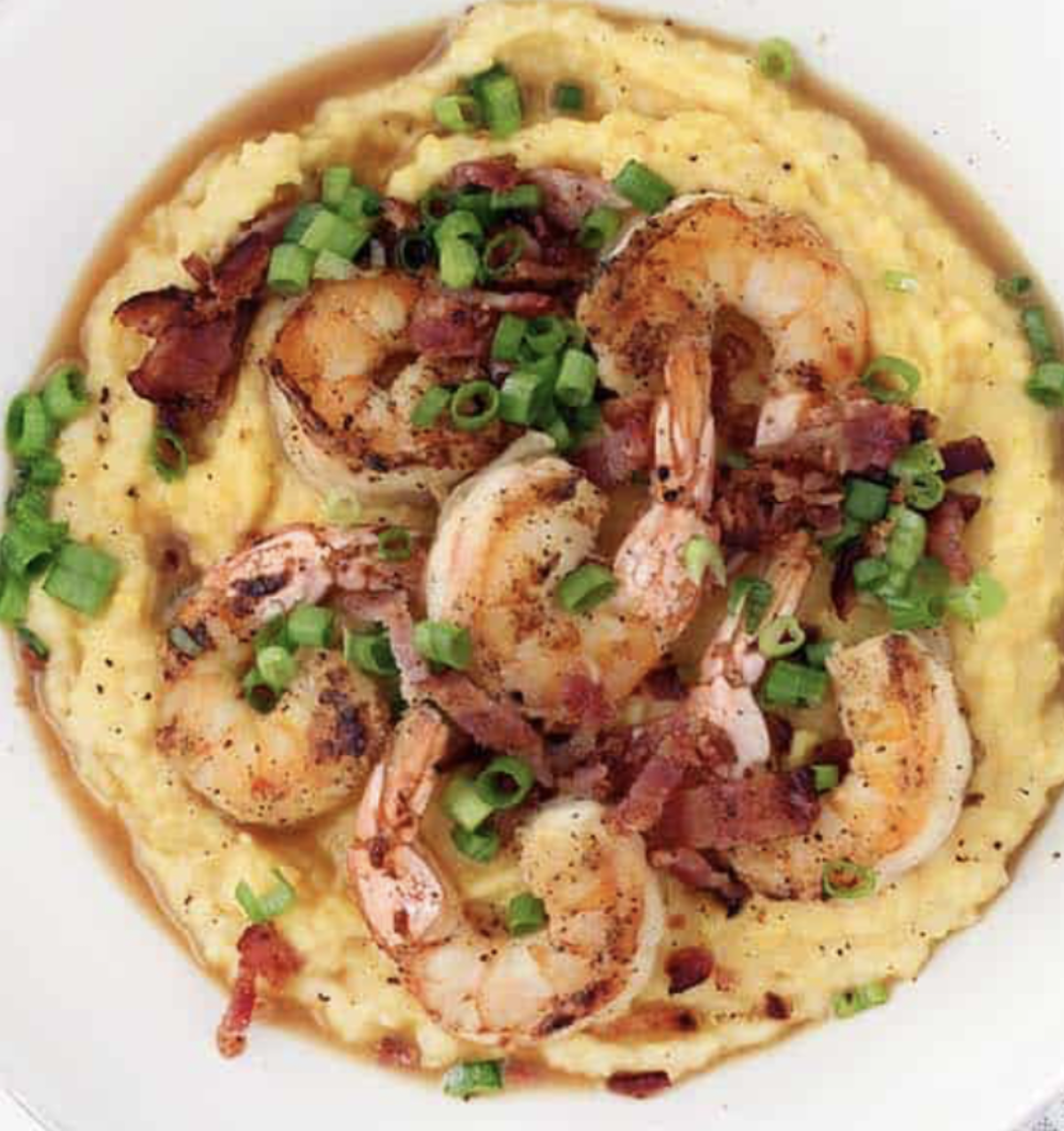 SPICY SHRIMP and  GRITS (GF, PESC)