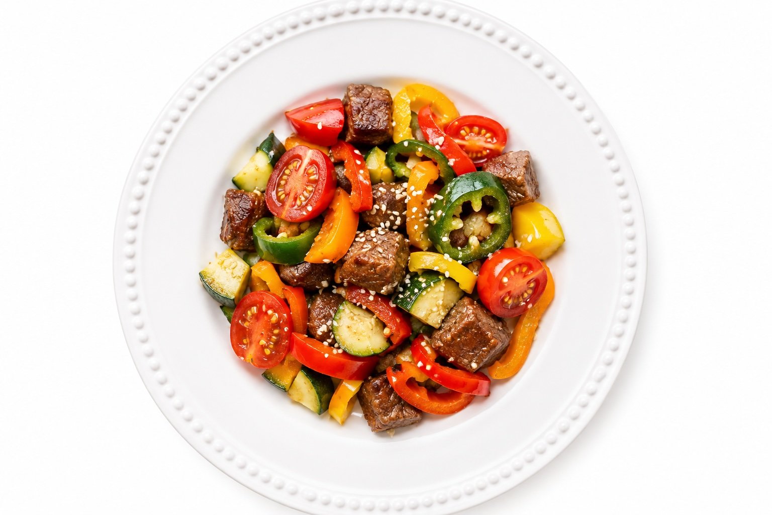 HAWAIIAN BEEF POKE BOWL w/RICE (GF, PALEO, DF, LC)