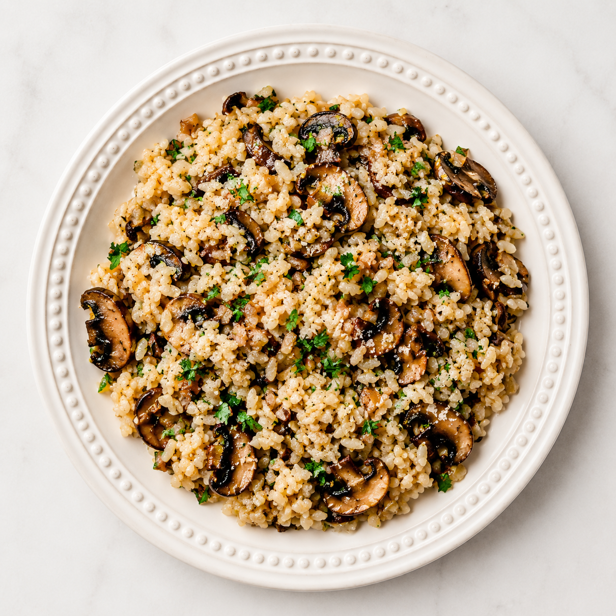 MUSHROOM RISOTTO (GF, VEG, VEGAN)