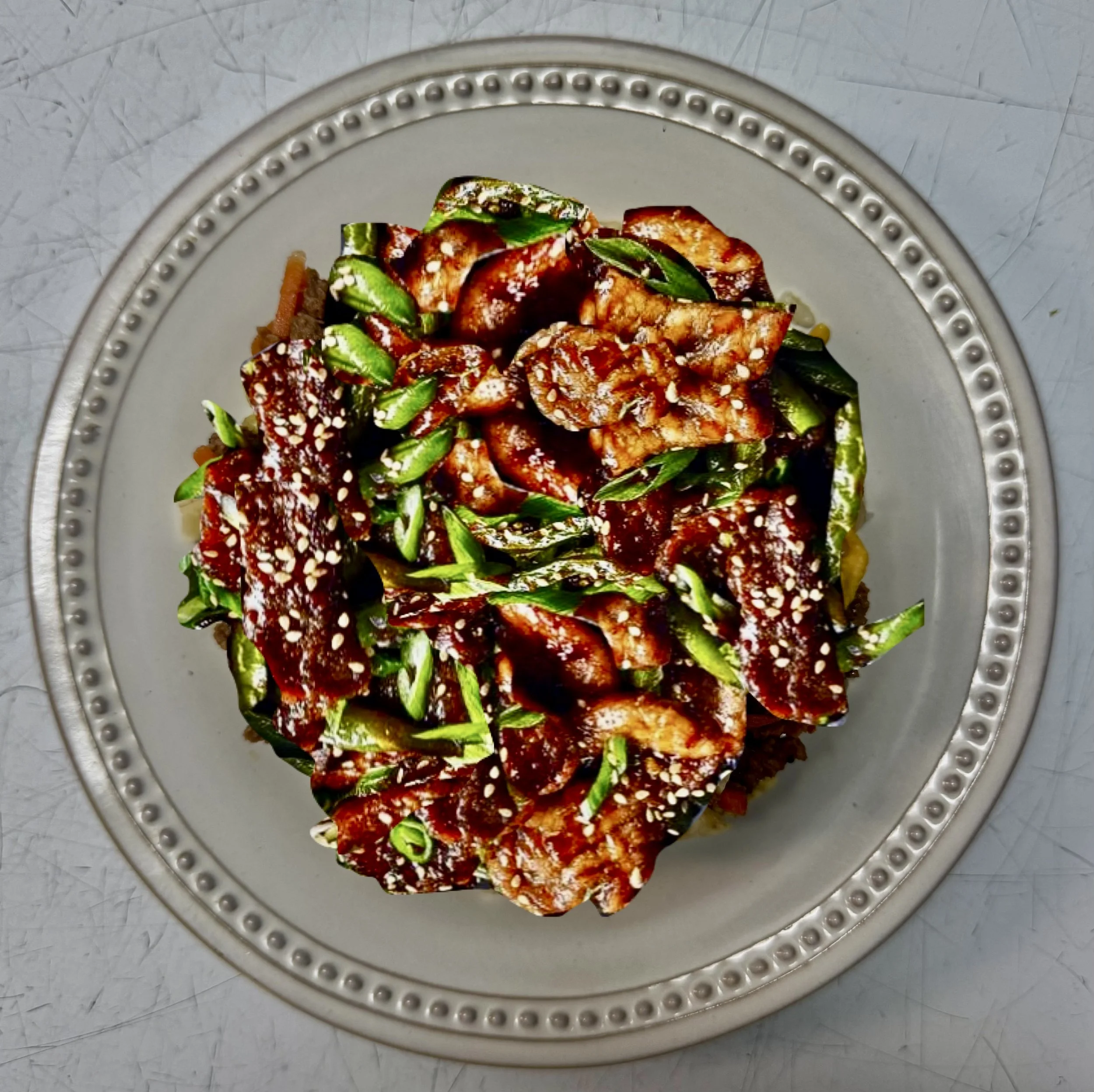 🌶️ PORK STIR FRY with GREEN BEANS and RICE (GF, LC, DF, PALEO)