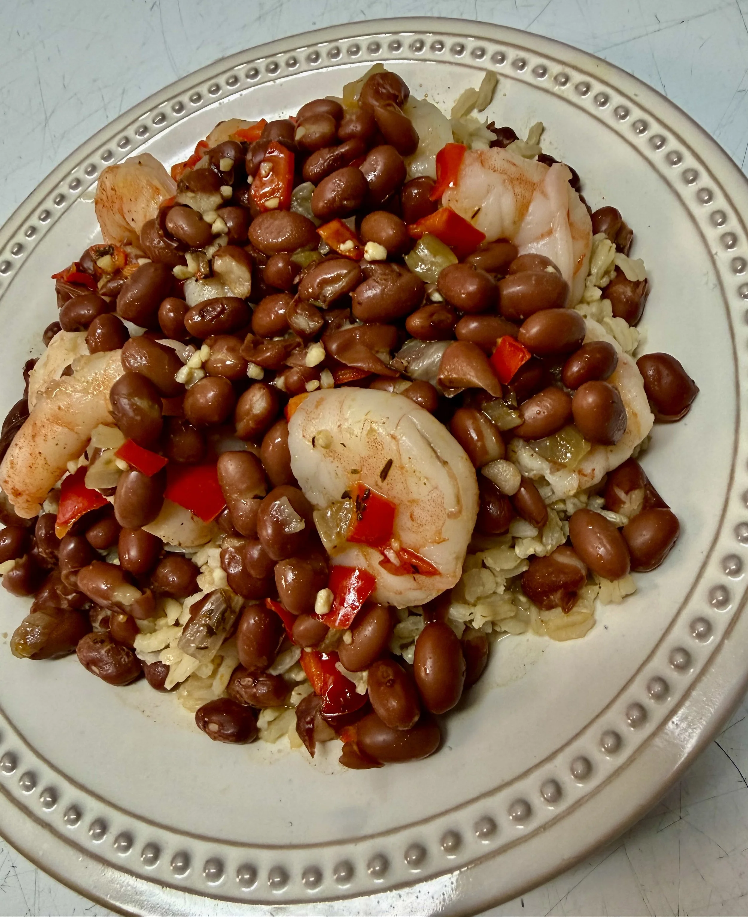 🌶️ CREOLE SHRIMP with RED BEANS and RICE (Pesc, LC, GF, DF, Paleo)