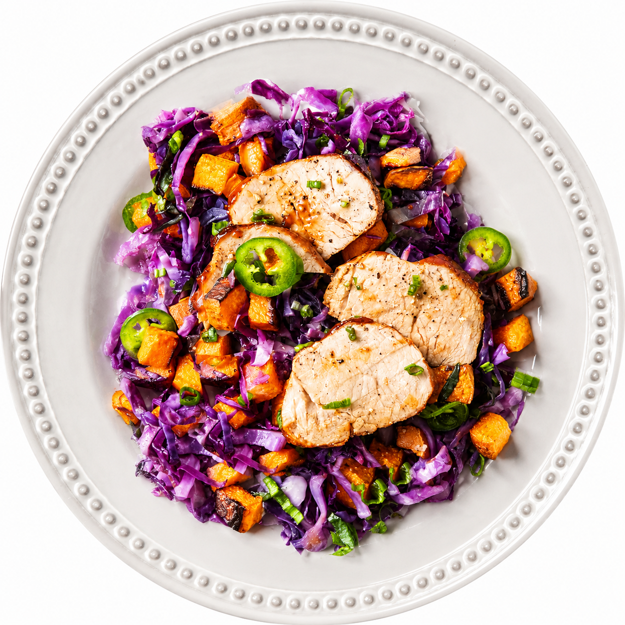 ROASTED PORK LOIN WITH SWEET POTATOES & SPICY CABBAGE.png
