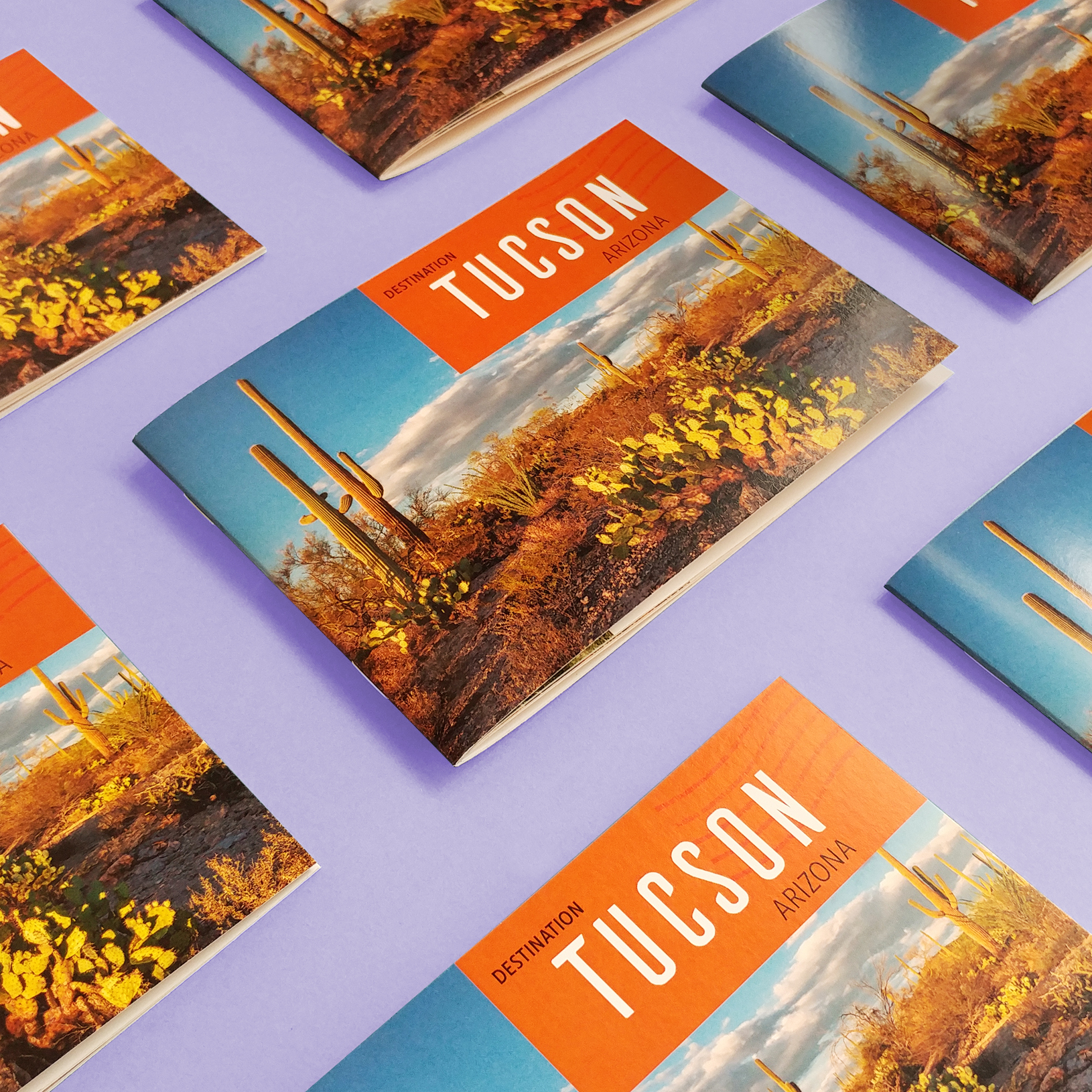Production et conception graphique de la nouvelle destination voyage : Tuscon, Arizona