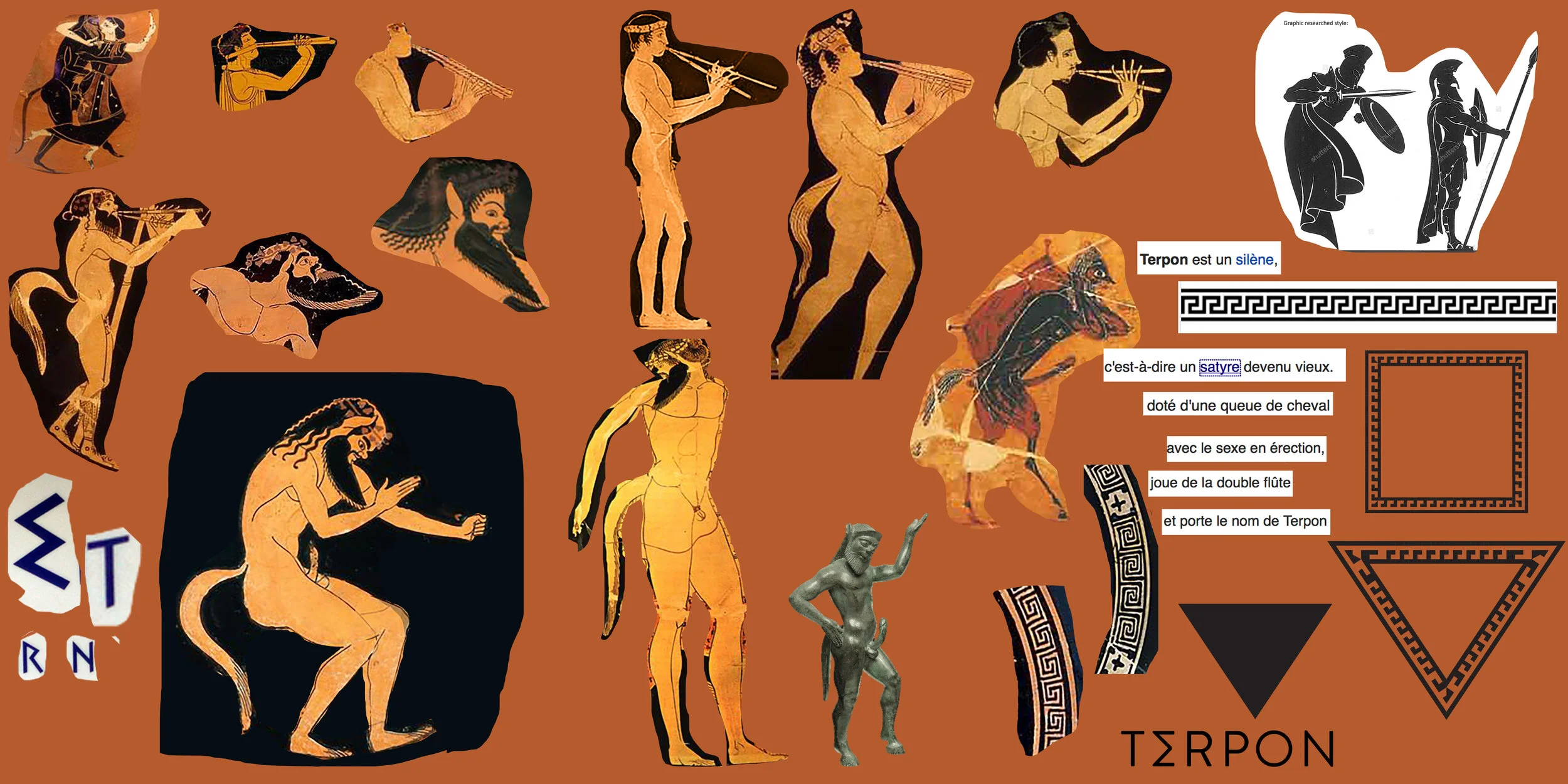 Planche d'inspirations et références graphiques. Images d’archives illustrant TERPON