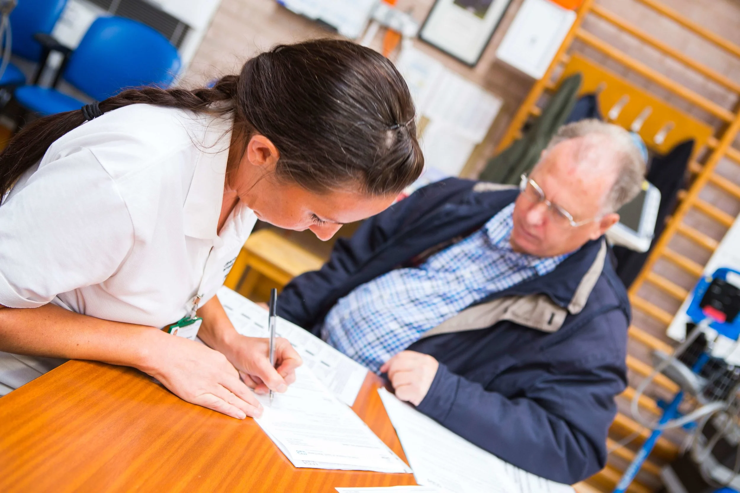 Image of a man in consultation with a healthcare professional