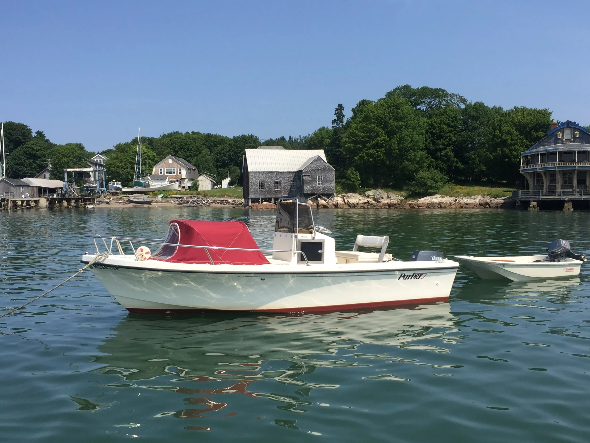 Artful Dodger at mooring in the Fox Islands Thorofare, North Haven, Maine